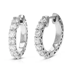 1 cttw Lab Grown Diamond Hoop Earrings in .925 Sterling Silver