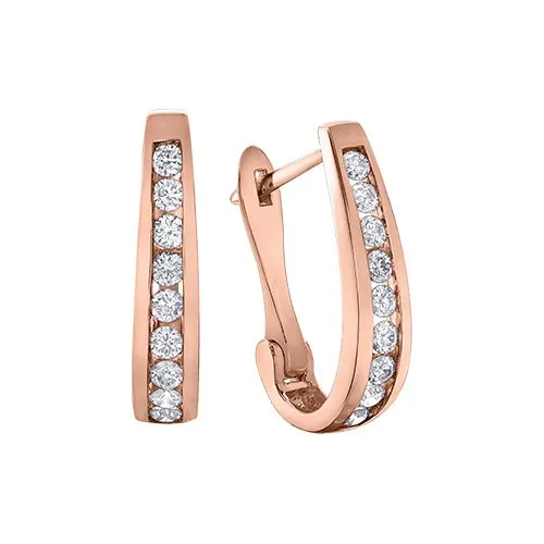 10K Gold (0.15ct) Diamond Lever Back Hoop Earrings Yellow