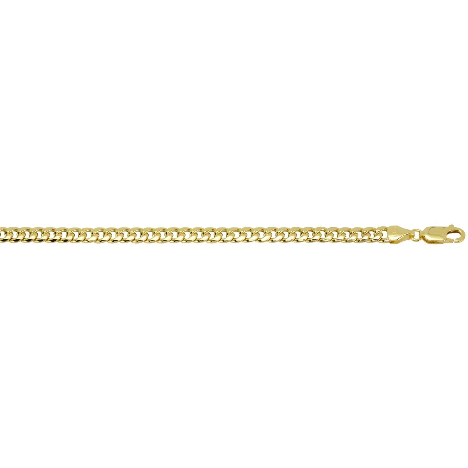 10K Yellow Gold (4.5mm)  Miami Curb Bracelet 8.5"