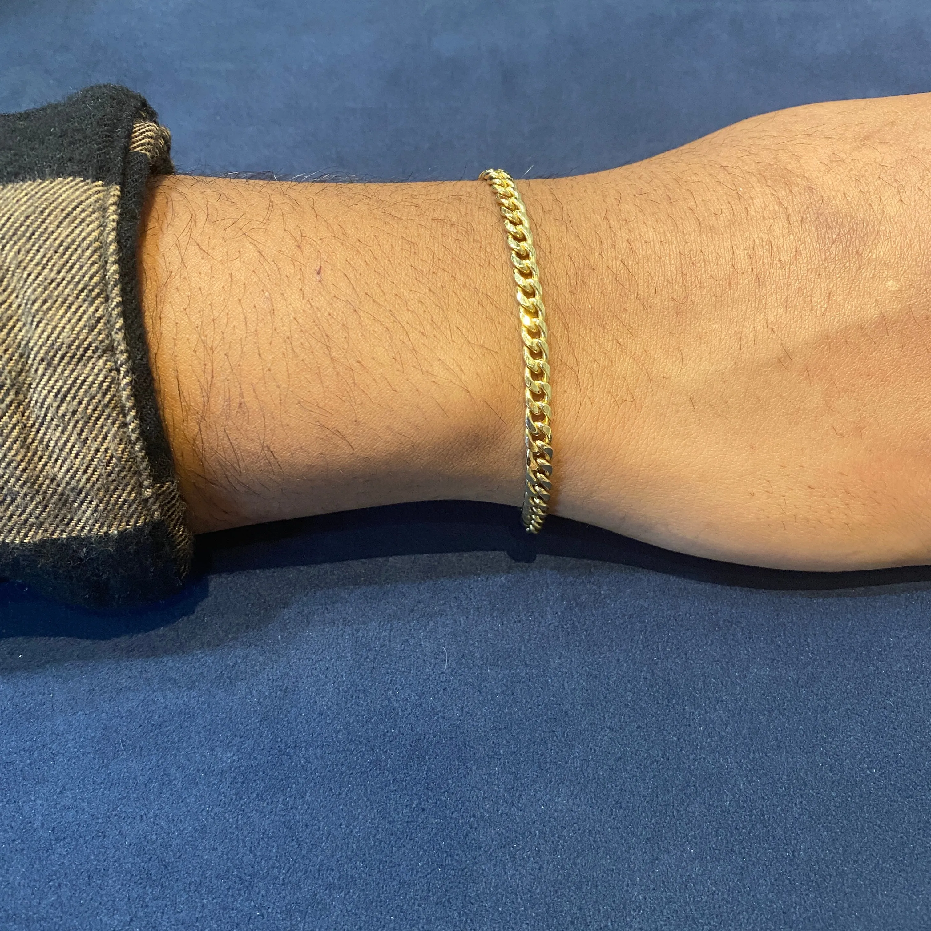10K Yellow Gold (4.5mm)  Miami Curb Bracelet 8.5"