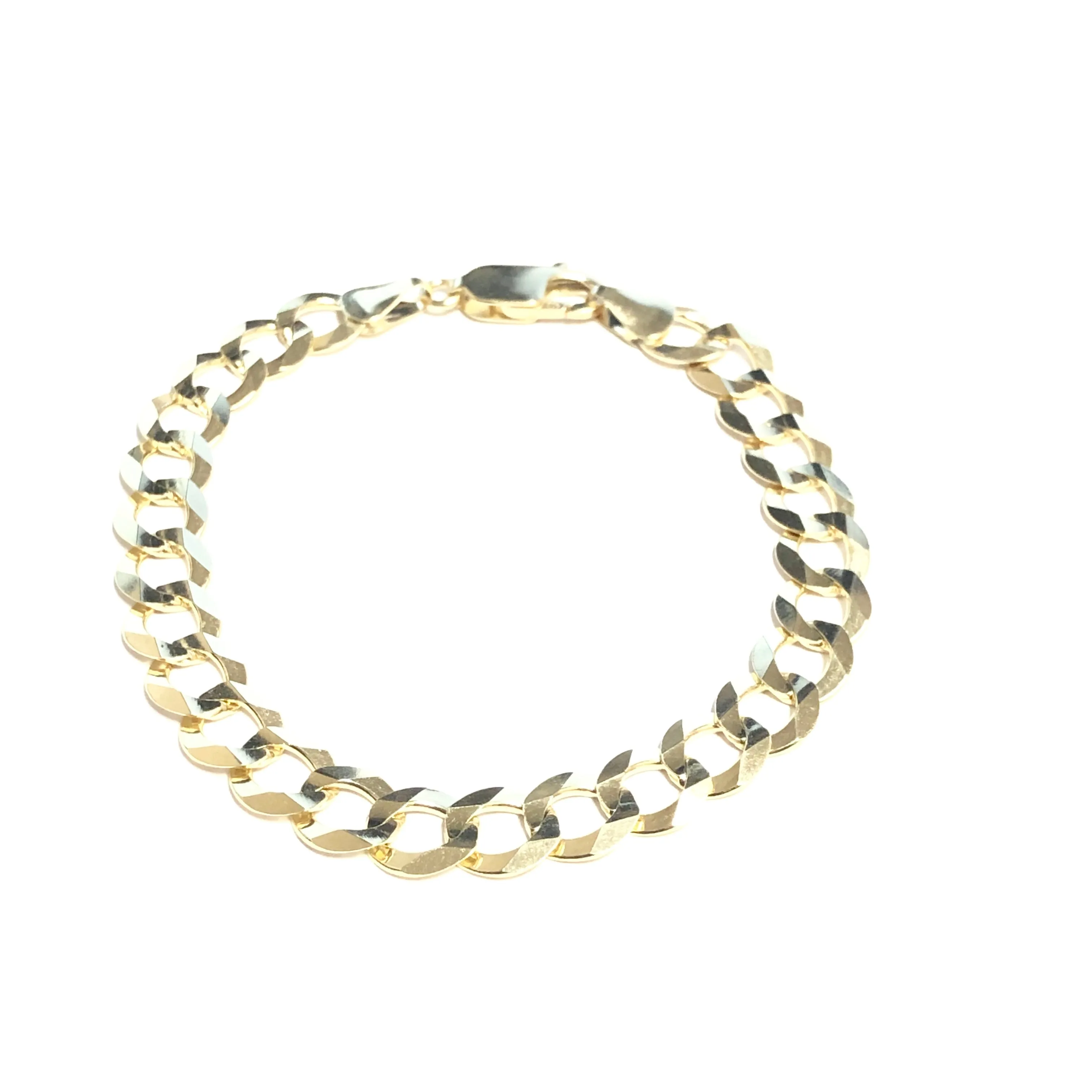 10K Yellow Gold (8mm) Curb Bracelet 8"