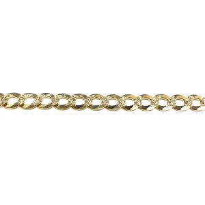 10K Yellow Gold (9mm) Pavee Curb Bracelet 8.5"