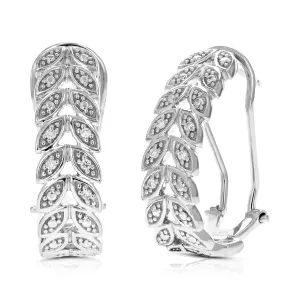 1/10 cttw Lab Grown Diamond Vine Hoop Earrings in Sterling Silver
