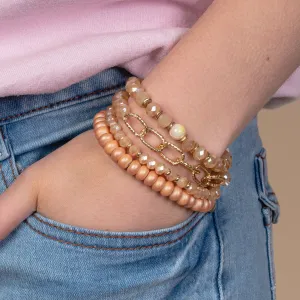 1414 - Stacked Bracelets - Beige