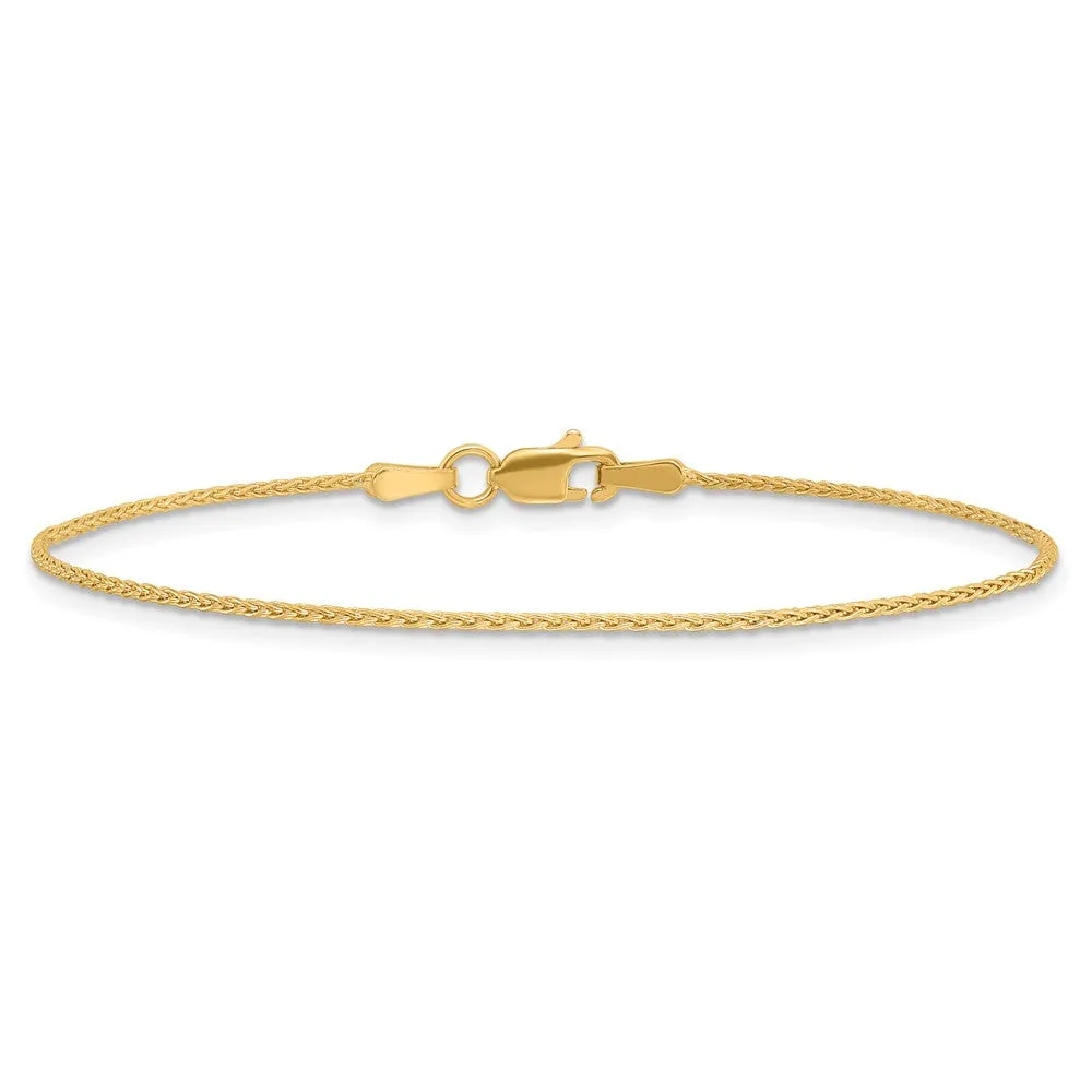 14k 6 inch 1.2mm Parisian Wheat with Lobster Clasp Chain