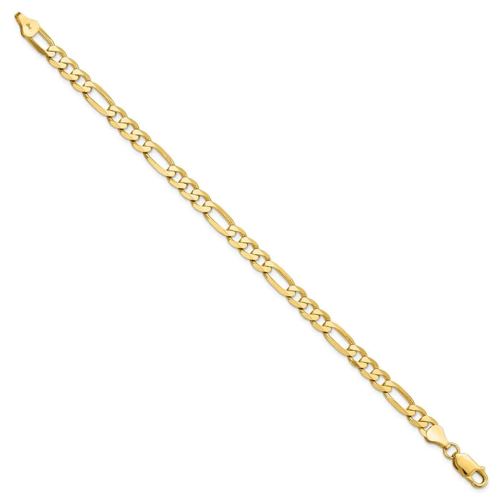 14K 6.25mm Flat Figaro Chain