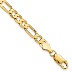14K 6.25mm Flat Figaro Chain