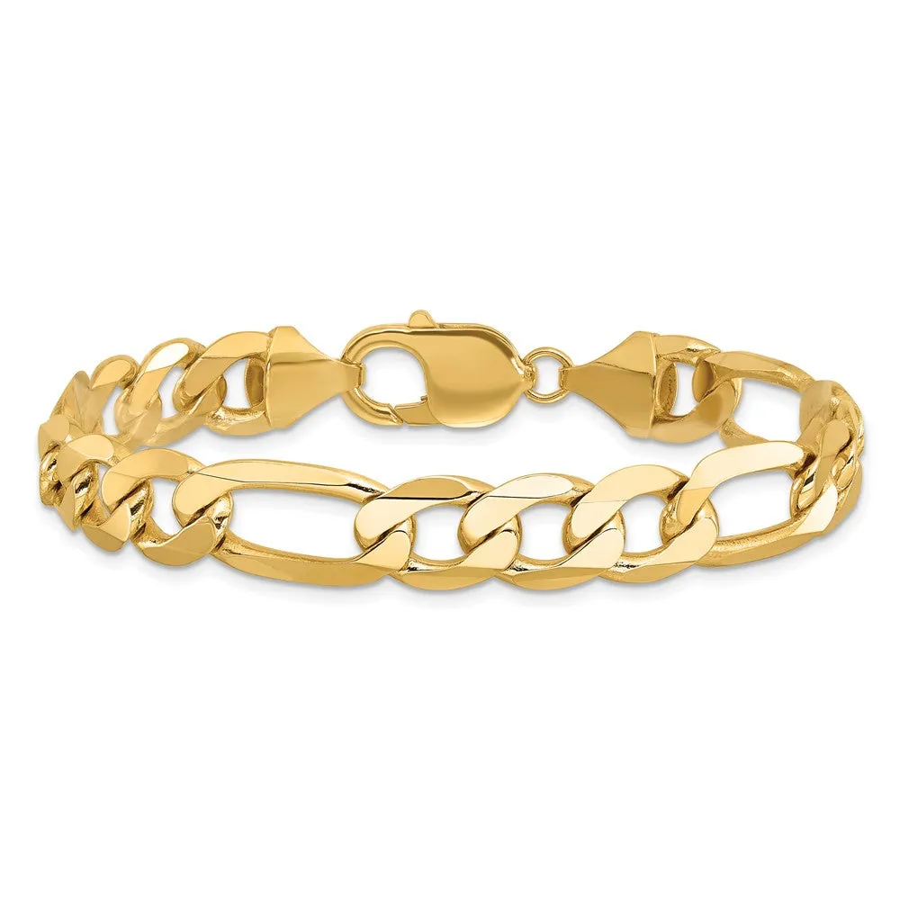 14K 9 inch 10mm Flat Figaro with Lobster Clasp Chain