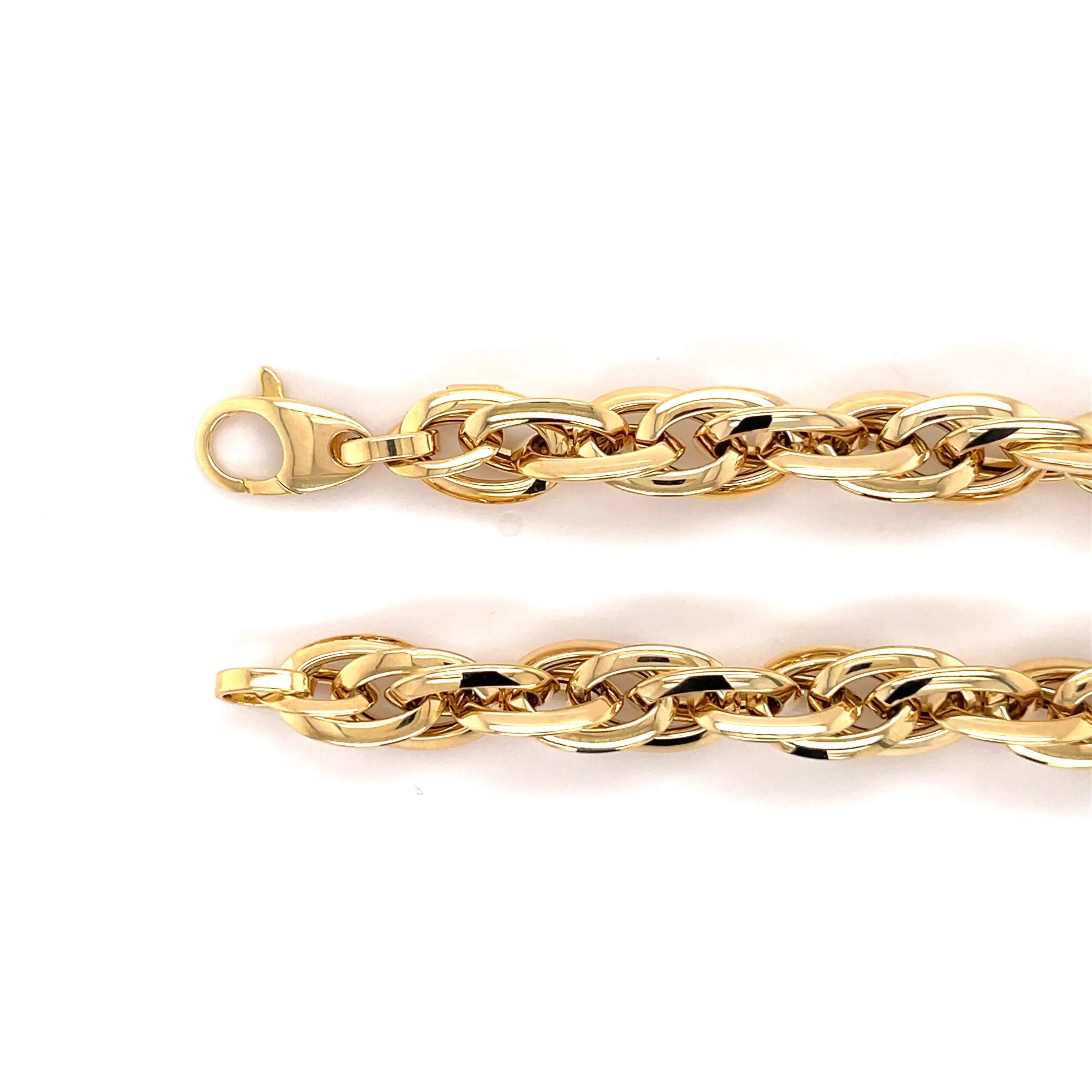 14K Gold Chunky Interlocking Oval Link Bracelet