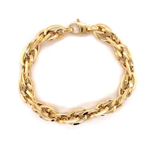 14K Gold Chunky Interlocking Oval Link Bracelet
