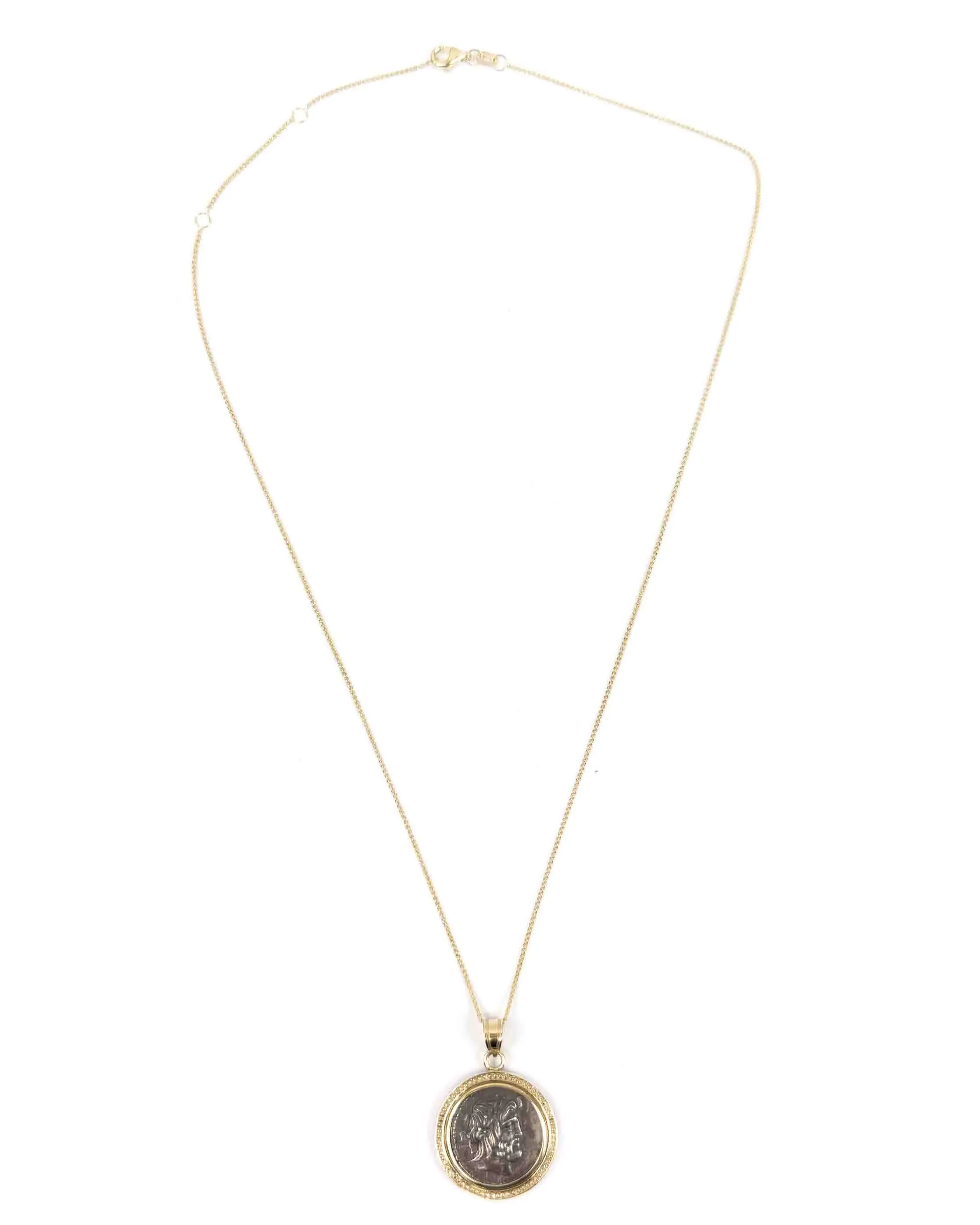 14k Gold Genuine Ancient Roman Coin Necklace (Jupiter; 80 B.C.)