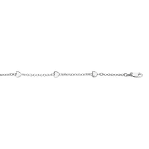 14K Gold Heart Station Bracelet