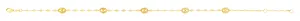 14K Gold Mirror Chain and Puffed Mariner Station Anklet