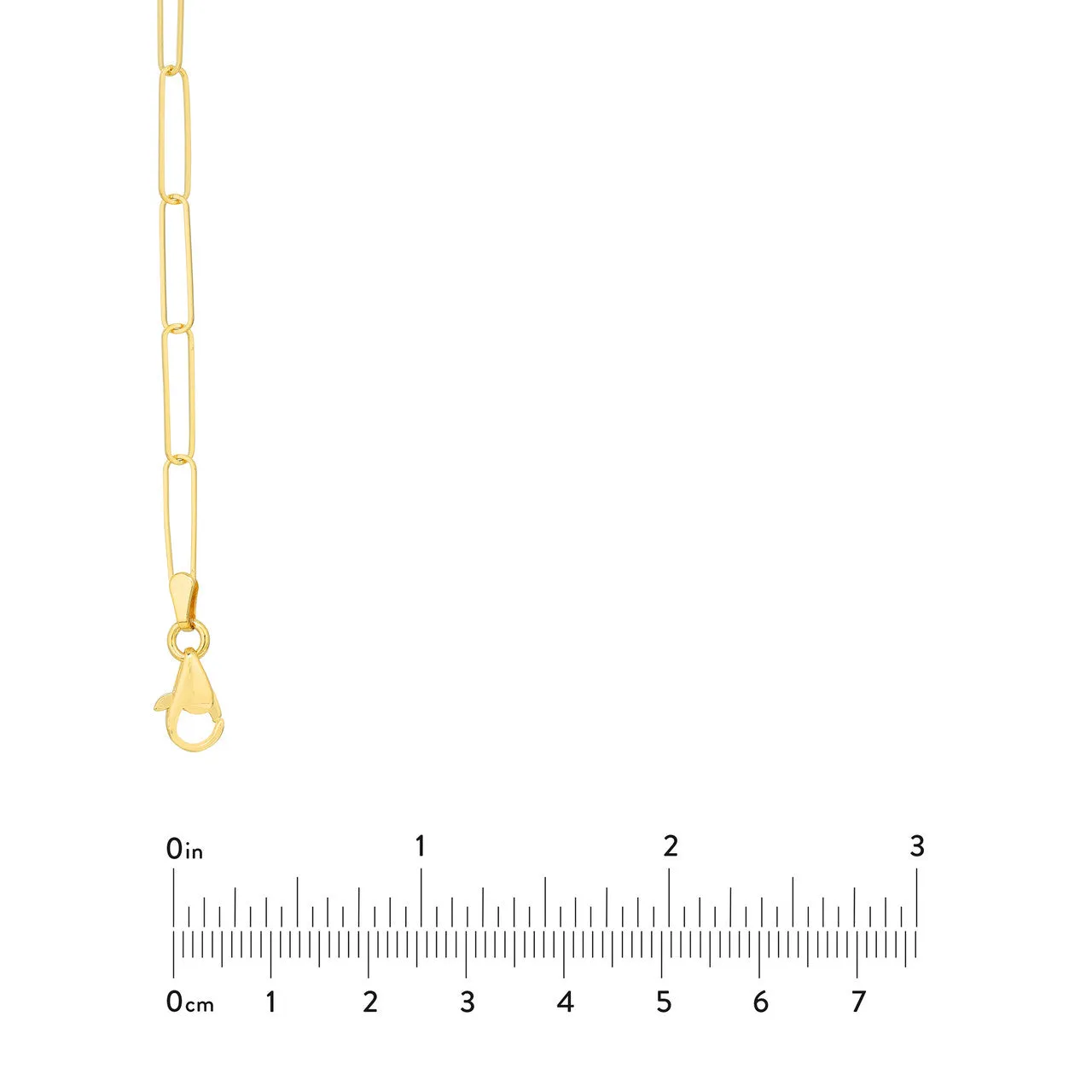 14K Gold Thin 3.4mm Paperclip Chain Necklace