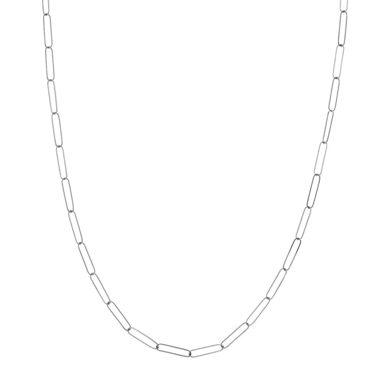 14K Gold Thin 3.4mm Paperclip Chain Necklace