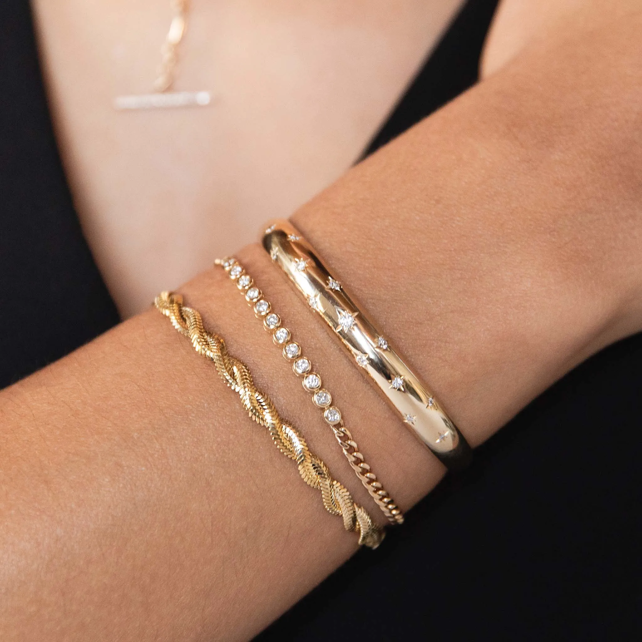14k Gold Twisted Snake Chain Bracelet