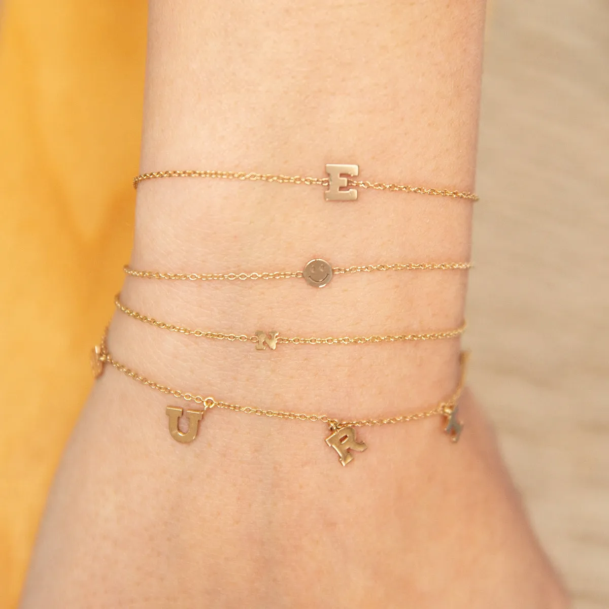 14k Itty Bitty Smiley Face Bracelet