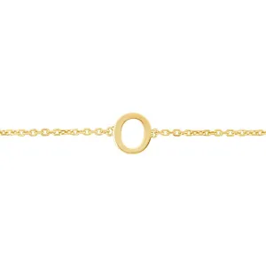 14K Mini Initial O Bracelet