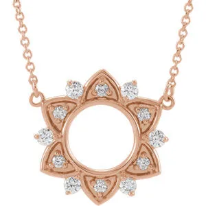 14K Rose 1/3 CTW Diamond Accented 16" Necklace