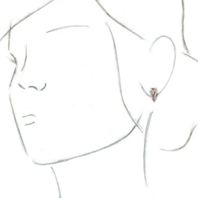 14K Rose 1/4 CTW Diamond Geometric Hoop Earrings