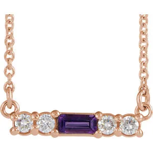 14K Rose Amethyst & 1/5 CTW Diamond 18" Necklace