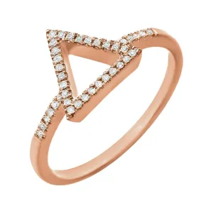 14k Rose Gold 1/10 CTW Diamond Geometric Ring, Size 7