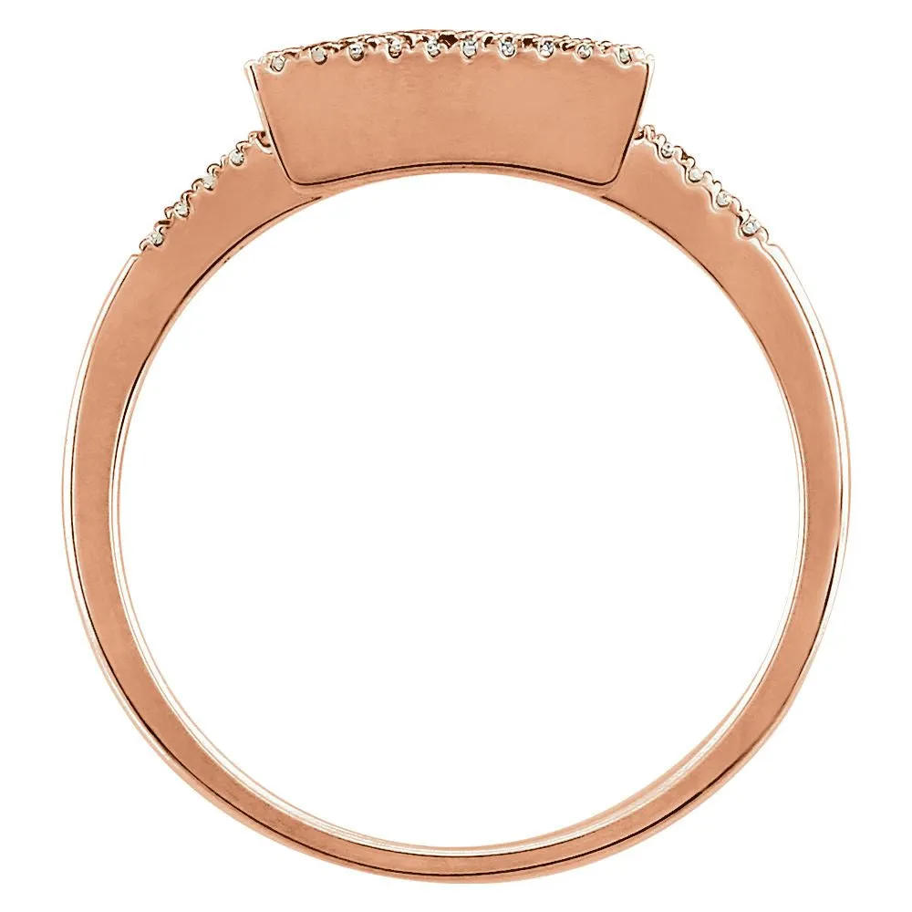 14k Rose Gold 1/10 CTW Diamond Geometric Ring, Size 7