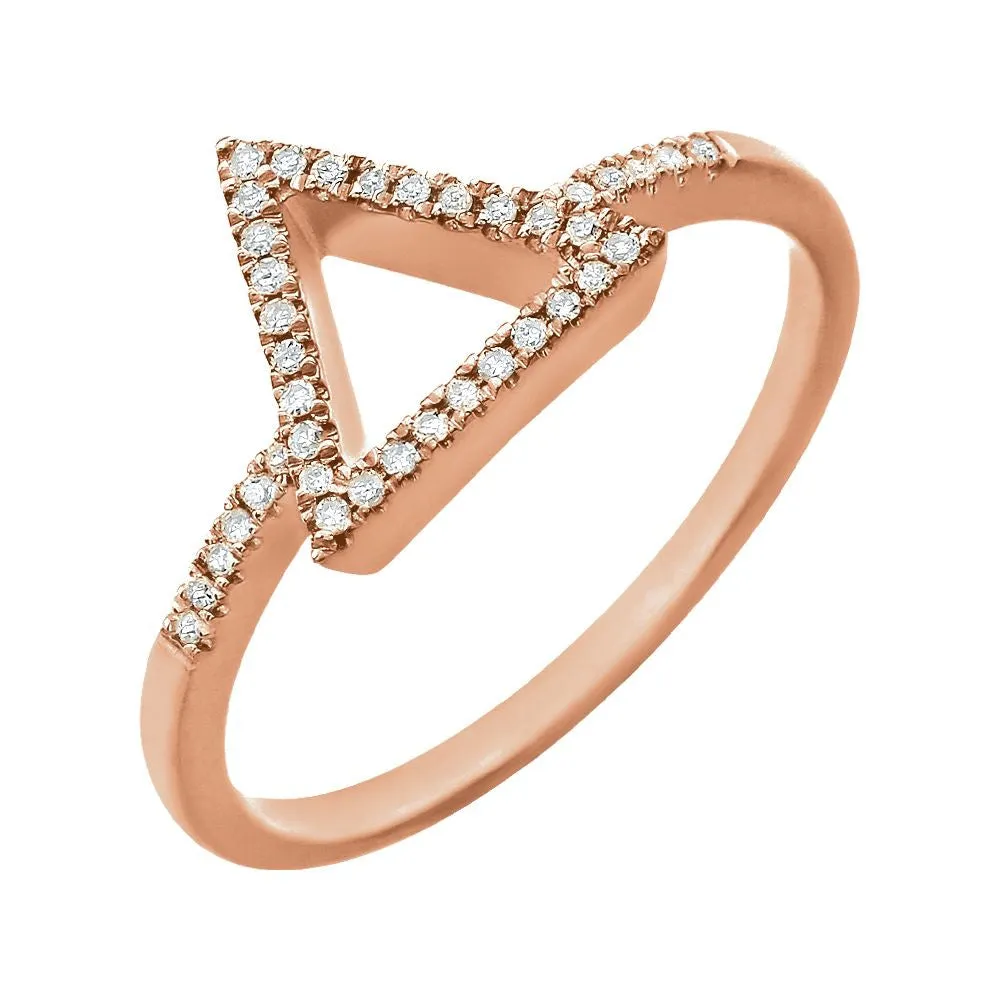 14k Rose Gold 1/10 CTW Diamond Geometric Ring, Size 7