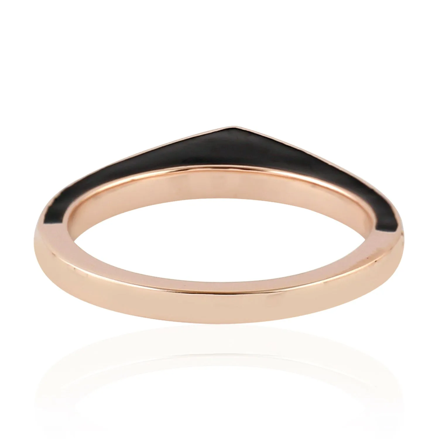 14k Rose Gold Pave Natural Diamond Geometric Enamel Ring Gift