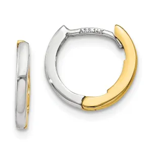 14k Two-tone Polished Mini Hoop Earrings