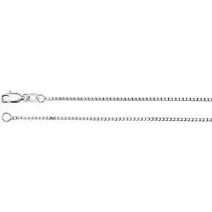 14K White 1 mm Box 18" Chain