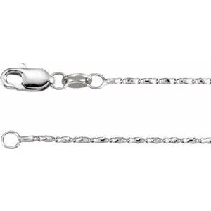 14K White 1 mm Raso 18" Chain