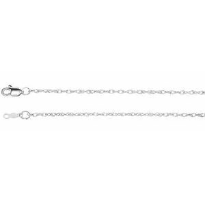14K White 1.5 mm Rope 20" Chain