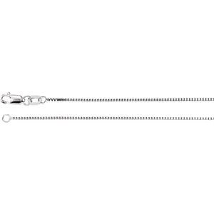 14K White .75 mm Box 7" Chain