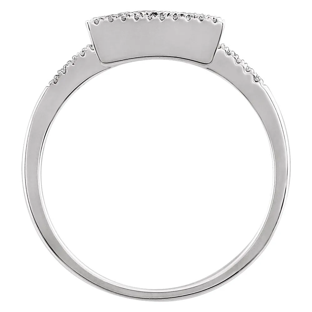 14k White Gold 1/10 CTW Diamond Geometric Ring, Size 7