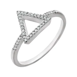 14k White Gold 1/10 CTW Diamond Geometric Ring, Size 7