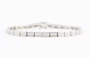 14K White Gold 3CTW Diamond Tennis Bracelet