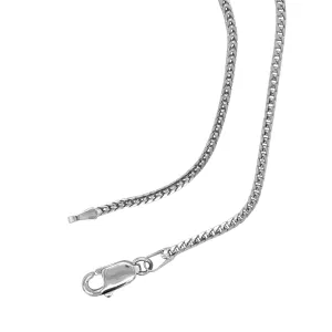 14K White Gold Thin Franco Necklace