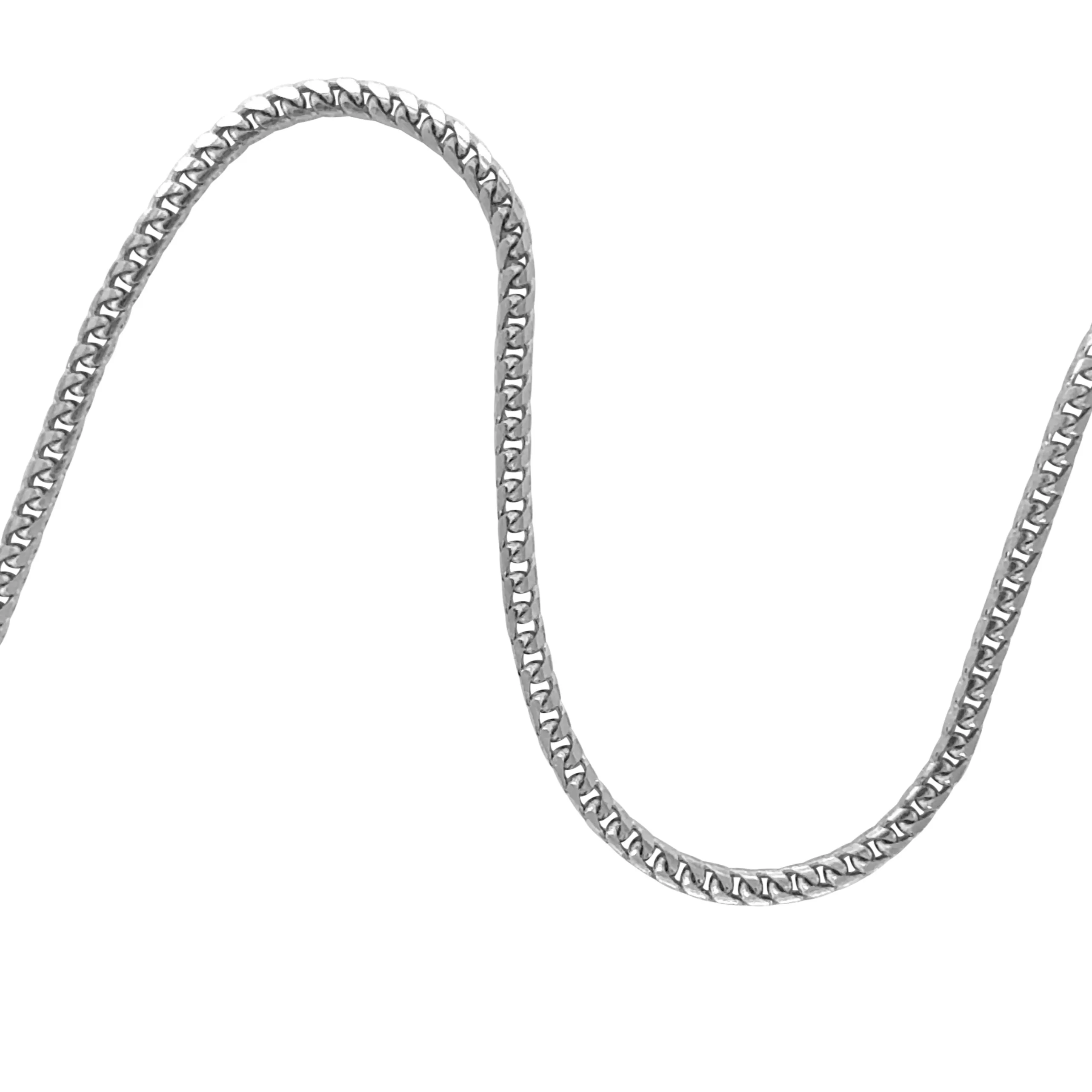 14K White Gold Thin Franco Necklace