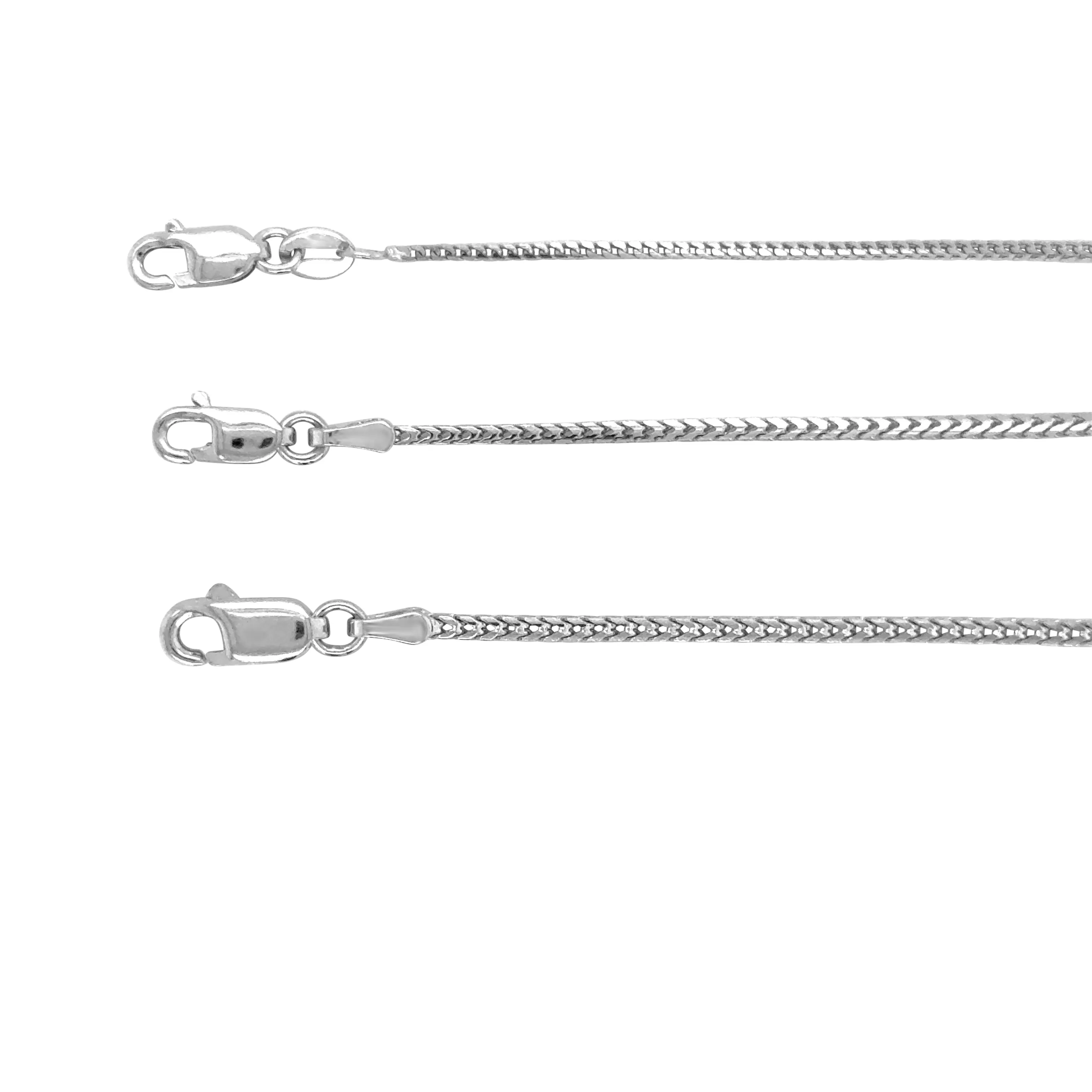 14K White Gold Thin Franco Necklace