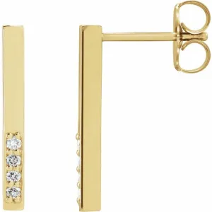 14K Yellow .07 CTW Diamond Geometric Dangle Earrings