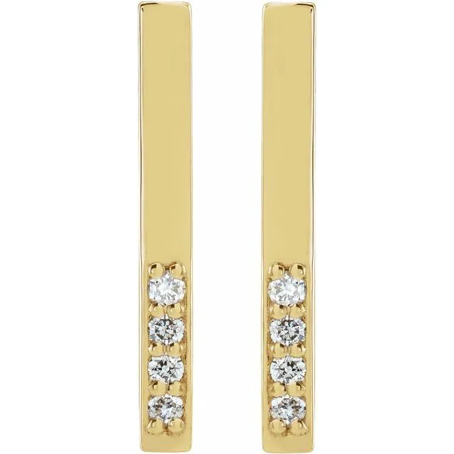 14K Yellow .07 CTW Diamond Geometric Dangle Earrings