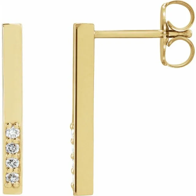 14K Yellow .07 CTW Diamond Geometric Dangle Earrings