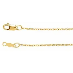 14K Yellow 1 mm Lasered Titan Gold™ Rope 20" Chain