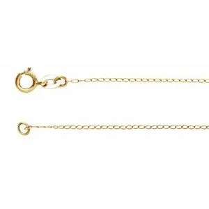 14K Yellow 1 mm Solid Baby Curb 24" Chain