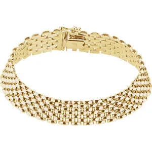 14K Yellow 10.25 mm Panther 7" Bracelet