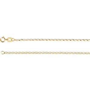 14K Yellow 1.25 mm Solid Curb Chain 7" Bracelet