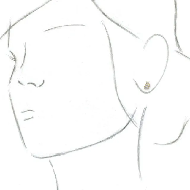 14K Yellow 1/4 CTW Diamond Geometric Cluster Earrings
