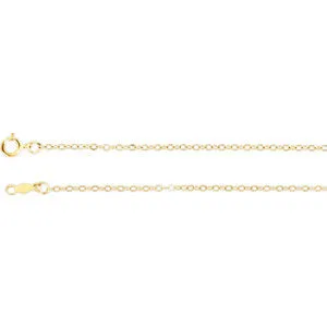 14K Yellow 1.5 mm Cable 7" Chain