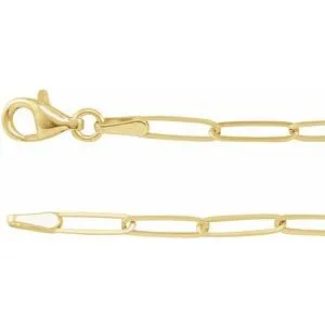 14K Yellow 2.6 mm Elongated Link 18" Chain